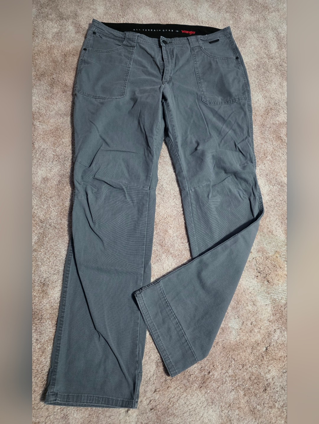 Wrangler Womens Charcoal Gray Straight-Leg Chinos